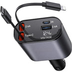 4-in-1 Retractable Car Charger | NeraCoda Pakistan
