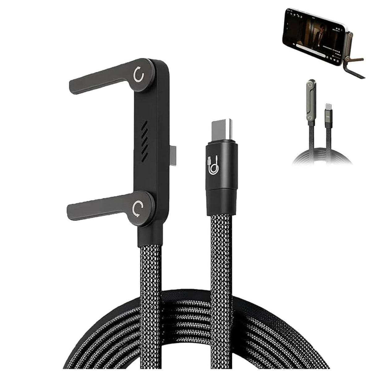 2-in-1 Invisible Holder Charger Cable with Stand