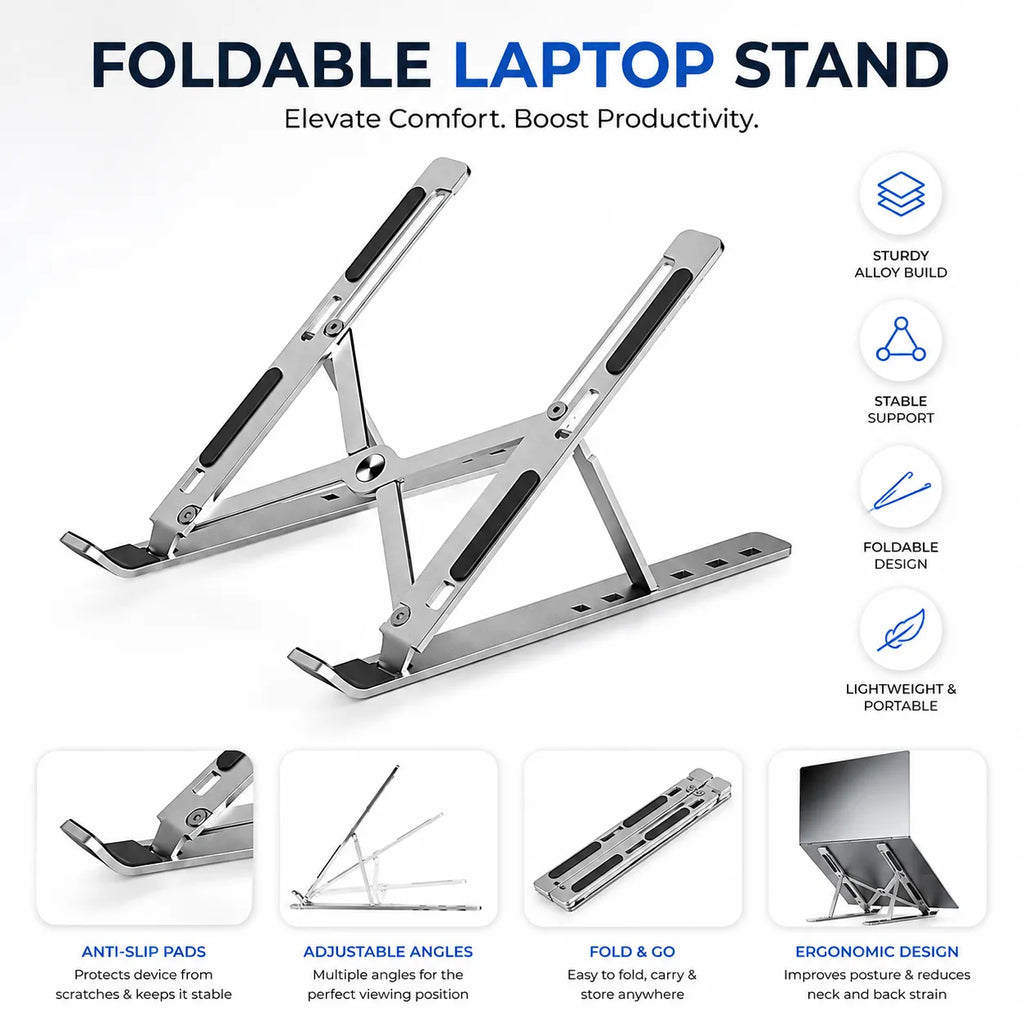 Adjustable Aluminum Laptop Stand Pakistan | NeraCoda