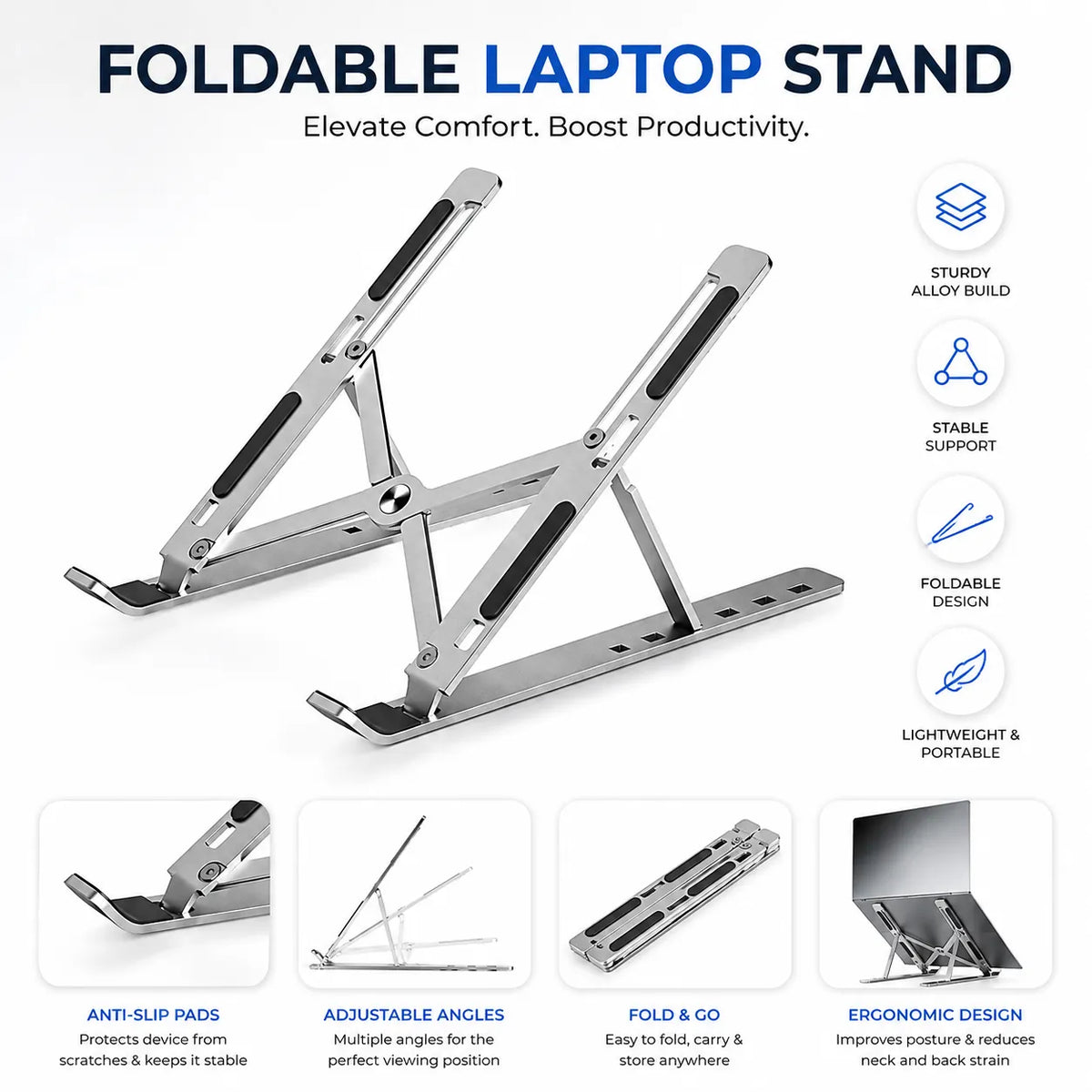 Adjustable Aluminum Laptop Stand Pakistan | NeraCoda