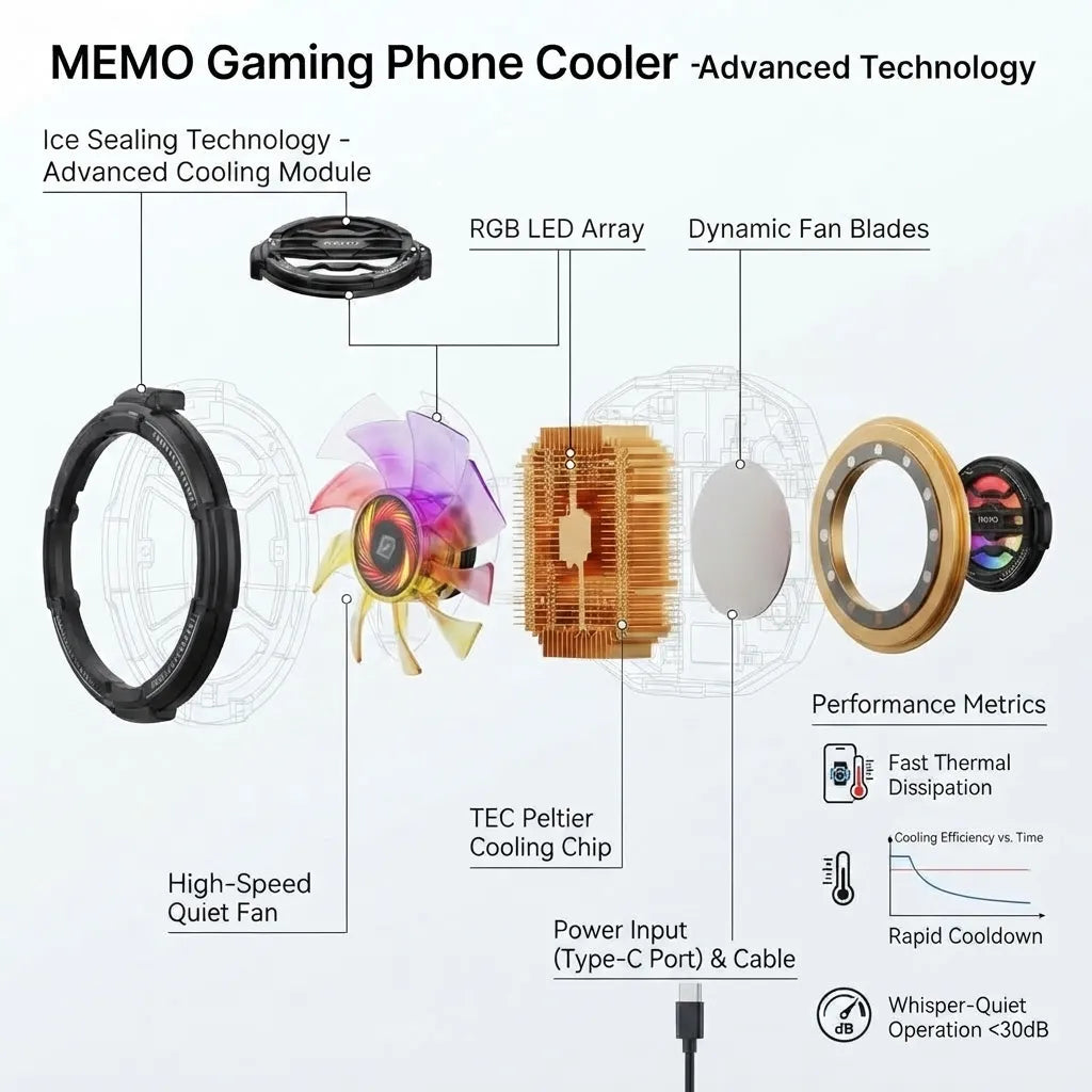 MEMO Magnetic Cooling Fan for Phones | NeraCoda