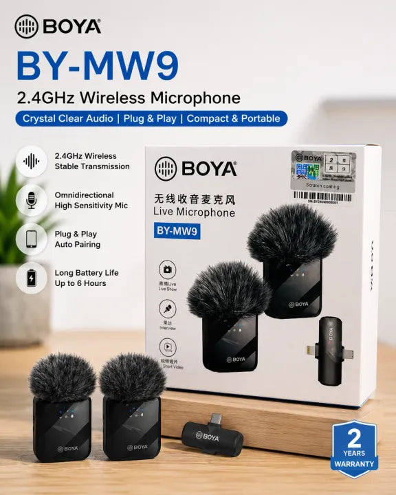 : BOYA BY-MW9 Wireless Microphone 2.4GHz | NeraCoda