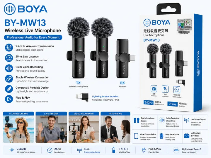 BOYA BY-MW13 Wireless Live Microphone | NeraCoda