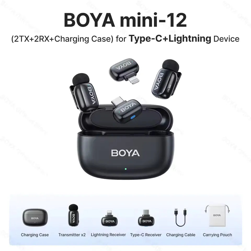 BOYA Mini 12 Dual Wireless Microphone | NeraCoda Pakistan