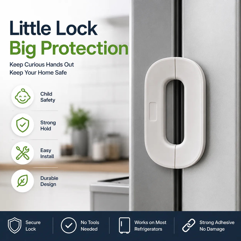 Self-Adhesive Fridge Lock Latch | Child Safety Lock | NeraCoda
