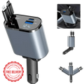 4-in-1 Retractable Car Charger | NeraCoda Pakistan