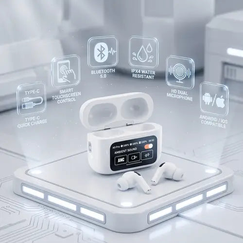 A9 Pro AirPods ANC/ENC Touch Screen Earbuds Price in Pakistan | NeraCoda